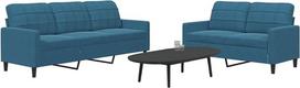 "Gecheer" 2 dalių sofos rinkinys Minkšta sofa Lounge Sofa Svečių sofa Kėdė Sofa Audinys Sofa Svetainės sofa Sofa Sofa Komplektas Sėdynės baldai su pagalvėle Mėlynas aksomas 3278400