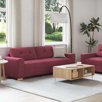 "Gecheer" sofos komplektas su pagalvėlėmis, 2 dalys, vyno raudona, 221 x 78 x 80 cm, audinys, šiuolaikinė sofa su minkštasuoliu svetainei, miegamajam, žaidimų kambariui3324713