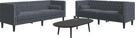 "Gecheer" 2 dalių "Chesterfield" sofos komplektas su pagalvėlėmis Tamsiai pilkas aksomas Svetainės minkštasuolis Minkšta sofa sofa butui, biurui, svečių kambariui, miegamajam 3209292