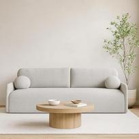 "Glori" sofa lova 206 x 87 cm su miego funkcija ir lovos dėže, patogi sofa su MOS sistema (Source 83) (šviesiai pilka)