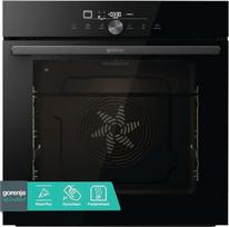 "Gorenje OptiBake GO66E PIZZA350C" įmontuojama orkaitė / 77L / PizzaPlus / Picos režimas 350°C/PyroClean/Hot Air/AirFry/PerfectGrill/Vaiko saugos užraktas/juoda spalva