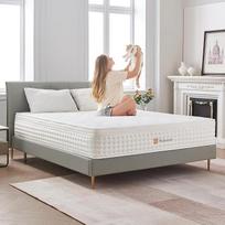 "Hiepunos" čiužinys 120 x 200 cm, 26 cm aukščio, 7 zonų spyruoklinis čiužinys, ortopedinis kišeninis spyruoklinis čiužinys su patogiu atminties putų sluoksniu, kietumas H3, nugaros reljefas, 100 naktų bandomojo miego
