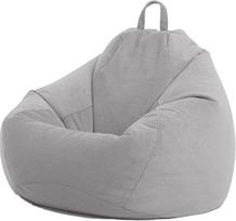 "Highdi Cord Bean Bag" suaugusiesiems, vidaus lauko sėdynės pagalvėlė, skalbiamas minkštas pūkuotas sofos lovos užvalkalas, be užpildo, sodo pagalvėlė, grindų pagalvėlė svetainei (100 x 120 cm, šviesiai pilka)