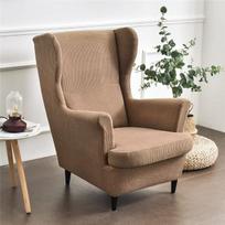 "Highdi" 2 dalių "Wing Chair" užvalkalas, fotelio užvalkalas, "Wing Chair", paprastas žakardinis storas apsauginis užvalkalas, fotelio užvalkalas, "Strandmon Tiger Chair" užvalkalas su porankiu, aukštas atlošas (kupranugaris)