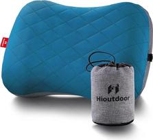 "Hioutdoor" pripučiama pagalvė stovyklavimui su nuimamu pagalvės užvalkalu, oro pagalvė, paplūdimio pagalvė, ergonomiška kelionių pagalvė, lauko pripučiama kelionių kaklo pagalvė, patogi miego pagalvė (mėlyna)