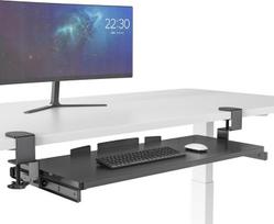 "hjh OFFICE VM-KB" VM-KB ištraukiamas klaviatūros padėklas Ergonomiškas klaviatūros laikiklis klaviatūrai ir pelei, lengvai surenkamas, rašomojo stalo priedai, klaviatūros padėklas, juodas