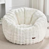 "Hobestluk Bean Bag Armchair", "Oversized Bean Bag" kėdė suaugusiesiems, "Doughnut" formos didelis erdvus "Bean Bag" maišelis, skirtas svetainei, miegamajam ar skaitymo kampeliui (Bubble White)