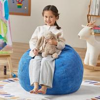"Hobestluk Bean Bag" su užpildu, "Teardrop" formos nuimamas užvalkalas miegamajam, svetainei, 70 cm, mažas, mėlynas