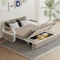 "Homary" išskleidžiama dvivietė sofa lova su laikymo vieta ir lovos funkcija, išskleidžiama sofa lova 158 x 190 cm, moderni medvilninio audinio chaki spalvos sofa, sofa lova mažoms erdvėms ir svetainėms