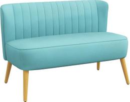 "HOMCOM" dvivietė sofa, maža aksominė sofa, moderni minkšta sofa svetainei, miegamajam, mažam kambariui, žalia, 117 x 56,5 x 77 cm