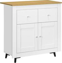 "HOMCOM" virtuvės bufetas "Sideboard", modernus valgomasis su dvigubomis durimis ir 2 stalčiais, skirtas svetainei, prieškambariui, biurui, 78 x 35 x 80 cm, baltas