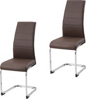 "HTI-Living SallyC" 2 dalių pasukama kėdė PU Brown Cantilever Valgomojo kėdė dirbtinė oda