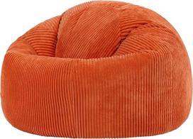 "Icon Kingston Corduroy Beanbag" maišelis suaugusiesiems, oranžinis, "Beanbag" kėdė su užpildu, poilsio fotelis, poilsio kėdė, miegamojo/gyvenamojo kambario baldai