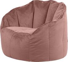 "Icon Sirena Bean Bag" kėdė suaugusiesiems, rožinė, pūkuotas aksomo audinys, milžiniškas aksomo maišelis su užpildu, "Bean Bag" kėdė, patogus fotelis svetainei, poilsio kambariui, miegamajam, biurui