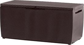 "Keter Capri" lauko plastikinė sandėliavimo dėžė sodo baldams, 123 x 53,5 x 57 cm, ruda