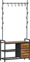 "Leader Accessories" drabužių stovas su suoliuku Metalinis drabužių stovas "Rustic" 176 x 30 x 84 cm (H x D x Š) juoda/ruda