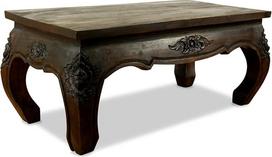"livasia Opium Table" iš medžio masyvo - 80 x 40 x 35 cm - rankomis drožinėtas medinis staliukas iš Tailando, tvarus ir nesenstantis, stilingas akcentas kaip sofos staliukas