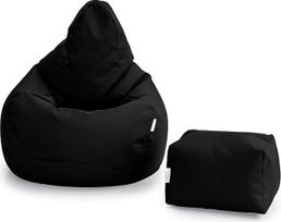 "Loftas 25" žaidimų krepšys "Bean Bag" lauko žaidimų kėdė vidaus gyvenamajam kambariui lauke Atsparus vandeniui Ergonomiškas dizainas, skirtas kūno paramai, patvarus (juodas, "Bean Bag" rinkinys)