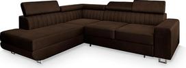 "Masseno NOLA L-S" kampinė L formos sofa su miego funkcija, klasikinė sofa su lovos dėže, svetainės sofa, sofa, sofa, sofa lova, sofos komplektas - ruda, "Monolith" 29