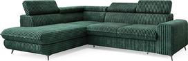 "Masseno Velise T L-S" kampinė sofa su L formos miego funkcija, klasikinė sofa su lovos dėže, svetainės sofa, sofa, sofa, sofa lova, sofos komplektas - žalia, TILIA 39