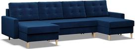 "Mebligo" - U formos kampinė sofa su miego funkcija ir lovos dėže, BLANK, U formos sofa 294 x 88 x 140 cm, išskleidžiama sofa su miego funkcija, svetainės kampinė sofa su lovos funkcija - kampinė sofa tamsiai mėlyna