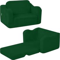 "MeMoreCool Cord" vaikiška sofa, vaikiška kėdė, kūdikių poilsio sofa, mini sofa, skirta minkštam vaikų kambario kampui, išskleidžiama sofa 1-3 metų berniukams ir mergaitėms, žalia