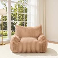 "MeMoreCool XXL Bean Bag" suaugusiesiems, didelis minkštas pliušinis pupų maišas su užpildu, patogus grindų sėdynės baldas žaidimams ir skaitymui, kėdė gyvenamajame kambaryje, miegamajame ar paauglių kambaryje, chaki spalvos