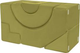 "MeMoreCool" vaikiška išskleidžiama žalioji sofa, modulinė žaidimų sofa, pagaminta iš putplasčio, su sėdyne ir atlenkimo funkcija, minkšta mini sofa su nuimamu užvalkalu vaikų kambariui, 81 x 40 x 46 cm