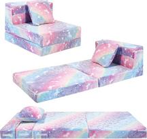 "MeMoreCool" žaidimų sofa, vaikiška sofa, šviečianti vaikiška sofa, vaikiška sulankstoma sofa, flip sofa, vaikiška sofa, Z lova, vaikiška išskleidžiama sofa, grindų lova, sulankstoma žaidimų kambario sofa, vienaragis