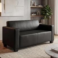 "Mendler Lyon-AM" modulinė sofa-lova iš dirbtinės odos 136 cm juoda