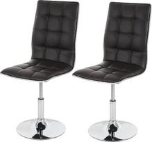 "Mendler" HWC-C41 2 valgomojo kėdžių komplektas, virtuvės kėdės, reguliuojamo aukščio, pasukamos, dirbtinė oda, sertifikuotos FSC, rudos spalvos