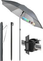 "Menz" antracito spalvos balkono skėčių komplektas - 180 cm skėtis su UV50+ spinduliu + skėčio laikiklis + apsauginis gaubtas