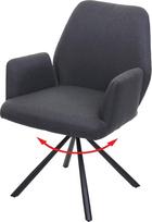"Mendler" valgomojo kėdė HWC-H71AM Virtuvės kėdė "Recliner" kėdė "Swivel Auto Position" Audinys / tekstilė Plienas Tamsiai pilka