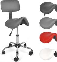 "Mingone" balno kėdė, ergonomiška darbo kėdė, 360° pasukama kėdė, reguliuojamo aukščio biuro kėdė su atlošu, balno kėdė su ratukais, pilka