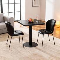 "Mingone" valgomojo stalas 60 cm x 60 cm Virtuvės stalas Mažas marmurinis stalas Kvadratinis stalas 60 cm valgomojo stalas Virtuvė Svetainė Juoda