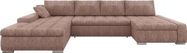 "Mirjan24 Caro" kampinė sofa, elegantiška "U" formos sofa, kampinė sofa su miegamojo lova ir miego funkcija, minkštas kampas, sofos komplektas, sofa-lova svetainei, gyvenamajam kraštovaizdžiui (Coral 45)