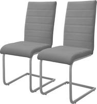 "ML-Design" valgomojo kambario kėdės, 2 vnt., pilkos spalvos, supamoji kėdė, konsolinė kėdė su aukštu atlošu, ergonomiškos virtuvės kėdės iš dirbtinės odos ir metalo, modernios minkštos kėdės valgomojo stalui ir svetainei