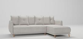 "Monte Corner" sofa, dešiniojo kampo sofa su miego funkcija, lovos dėžės sofa svetainei, laisvai pastatoma minkštasuoliai, sofos, sofos, mikropluoštas, smėlio spalvos, 238 x 170 x 89 cm
