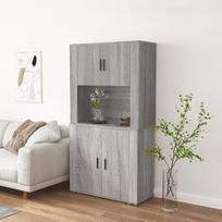 "Myheimly Highboard", stalčius su daugybe vietos, universali spintelė, dokumentų spinta, tvirtinama prie sienos, komoda su stalčiais, skirta svetainei, moderni, medžio medžiaga, pilkas sūnus