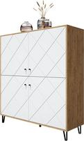 "Newroom" Komoda "Wild Oak White Matt" - 123 x 136 x 40 cm (plotis x aukštis x gylis) - Spinta Bufetai Bufetai - [Loya.Three] Svetainė Svečių kambarys Biuras