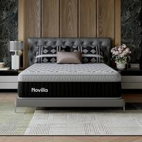"Novilla" čiužinys 180 x 200 cm, kietumas H3 ir H4, 30 cm aukščio, 7 zonų paramos hibridas, atminties putų ir spyruoklių čiužinys su kišeninėmis spyruoklėmis, vėsinantis ir kvėpuojantis užvalkalas, sertifikuotas "Oeko-Tex
