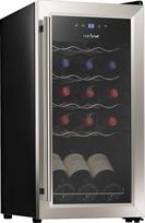 "Nutrichef" 15 butelių šaldytuvas Baltas raudonas šaldytuvas Countertop Cooler-Freestanding Compact Mini Wine Fridge, w, skaitmeninis valdymas, nerūdijančio plieno durys