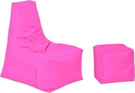 "Optimal Bean Bag" su atlošu ir taburete vaikams ir suaugusiesiems Fotelio pagalvėlė patalpų ir lauko žaidimams Tinka žaidimams ir jau užpildyta sėdynės pagalvėlė Grindų pagalvėlė (rožinė)