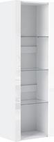 "Panana" stiklinė vitrina su RGB LED apšvietimu, 3 stiklinės lentynos svetainei, miegamajam, 55 x 35 x 166 cm (balta)