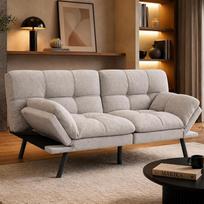 "Paul" 3 vietų sofa-lova su miego funkcija, reguliuojami porankiai, atlošas, sofa-lova, gulimas paviršius iki 273 kg, sulankstoma sofa, svečių lova, svetainė (pilka)