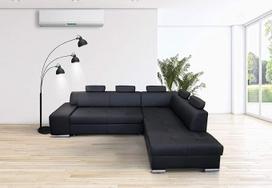 "Quattro Meble London PIK 5z" tikros odos kampinė sofa, 275 x 200 cm, sofa-lova su lovos funkcija ir lovos dėže, tikros odos kampinė sofa, didelis spalvų pasirinkimas (dešinysis kampas)