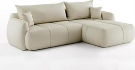 "Quel" kampinė sofa su miego funkcija ir lovos dėže, gyvenamasis kraštovaizdis su laikymo vieta, sofa lova su bangų pakaba ir T28 putomis, minkštas svetainės kampas (šaltinis 06, otomanas)