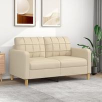 "Rantry" 2 vietų sofa Kreminė 140 cm audinio baldų dekoras Sodo sofa lova Svetainės sofos Sofos lauko svetainei Lauko svetainė Terasa Lauko erdvė