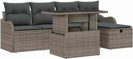 "Rantry" 6 dalių sodo-dėžės komplektas su sėdynėmis Grau Poly-Rattan Gartenlounge Modelis3359706