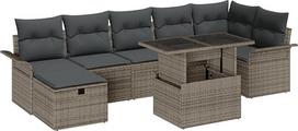 "Rantry" 8 dalių sodo-dėžės komplektas su sėdynėmis Grau Poly Rattan Gartenlounge Modelis3359686
